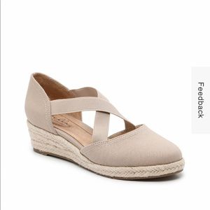 Abella Espadrille Taupe Wedges closed toe